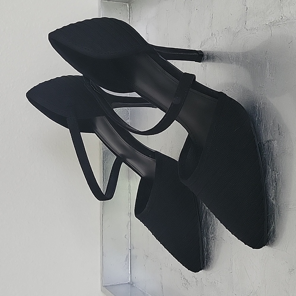 Womens Black Stiletto Pumps Pointed Toe Party Shoes Cross Strap High Heels